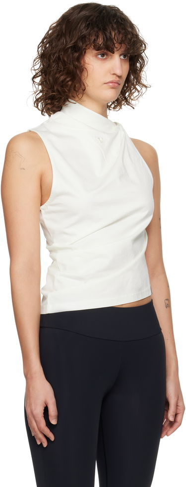 Tielko Courrèges Courrèges Draped Jersey Tank Top Biela | 125JDE125JS0107, 1