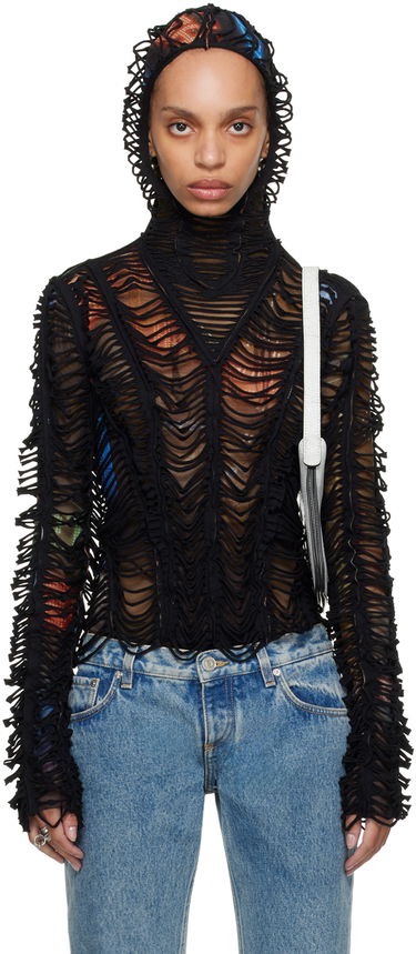 Mikina Jean Paul Gaultier Shayne Oliver Edition 'The Slashed City' Hoodie Top Čierna | 24/27-U-SW037-T551-60405030, 0