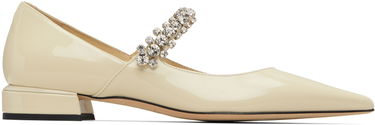 Tenisky a topánky Jimmy Choo Bing Patent Leather Crystal-Embellished Ballerina Flats Béžová | BING PUMP FLAT, 0