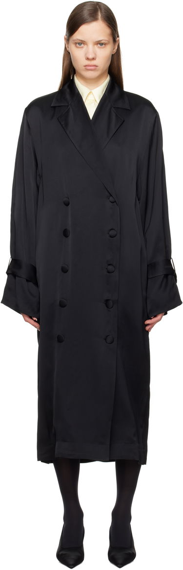 Kabáty TOTEME TOTEME Satin Trench Maxi Dress Čierna | 251-WRD0162-FB0020, 0