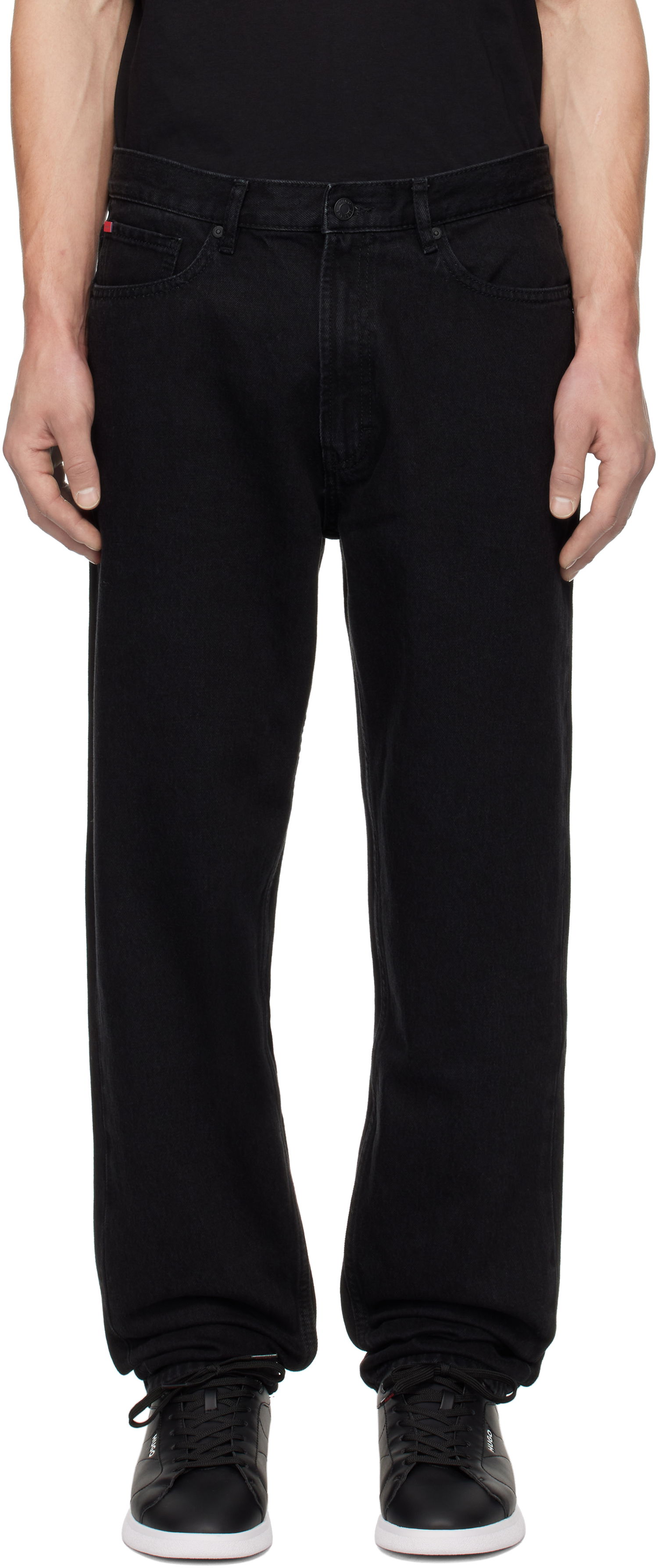 Džínsy BOSS Hugo Tapered-Fit Jeans Čierna | 50533590, 0