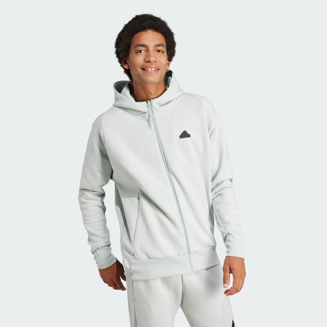 Mikina adidas Performance Sportswear Z.N.E. Premium Full-Zip Hooded Biela | IN5094, 0