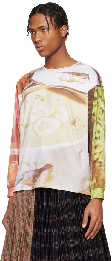 Sveter Chopova Lowena Chopova Lowena Oversized Jersey Soup Graphic T-Shirt Biela | 2313E, 3