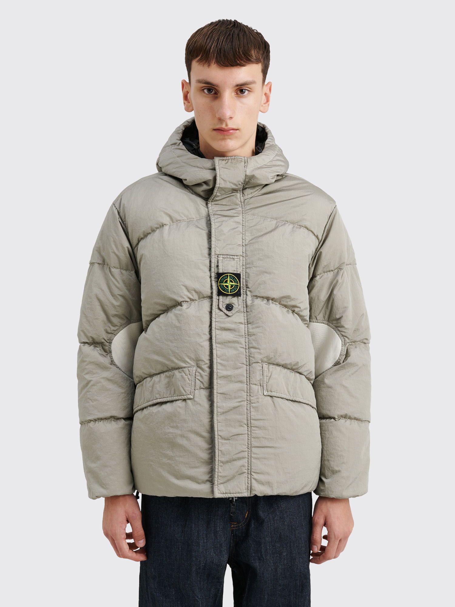 Prešívaná bunda Stone Island Econyl® Reversible Down Jacket Plaster Šedá | 791542719 V0097, 0