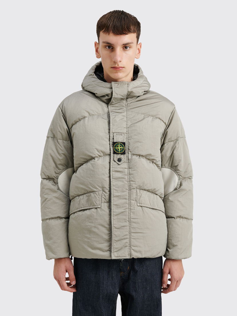 Prešívaná bunda Stone Island Econyl® Reversible Down Jacket Plaster Šedá | 791542719 V0097