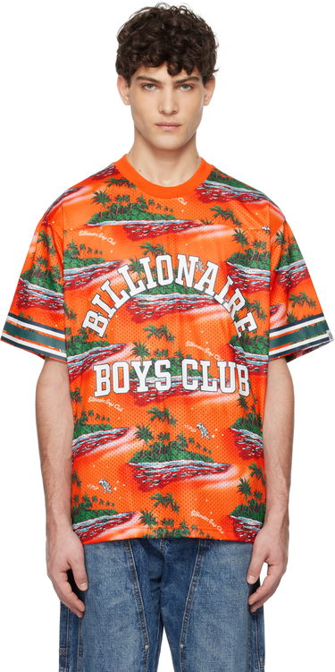 Dres BILLIONAIRE BOYS CLUB Tropical Island Print Football T-shirt Oranžová | B24466, 0