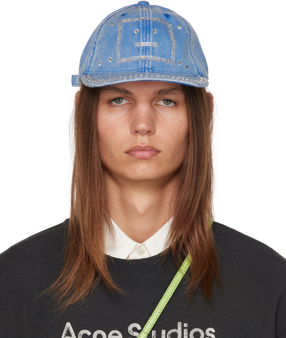 Šiltovka Acne Studios Crystal Logo Cap Modrá | C40289-, 0