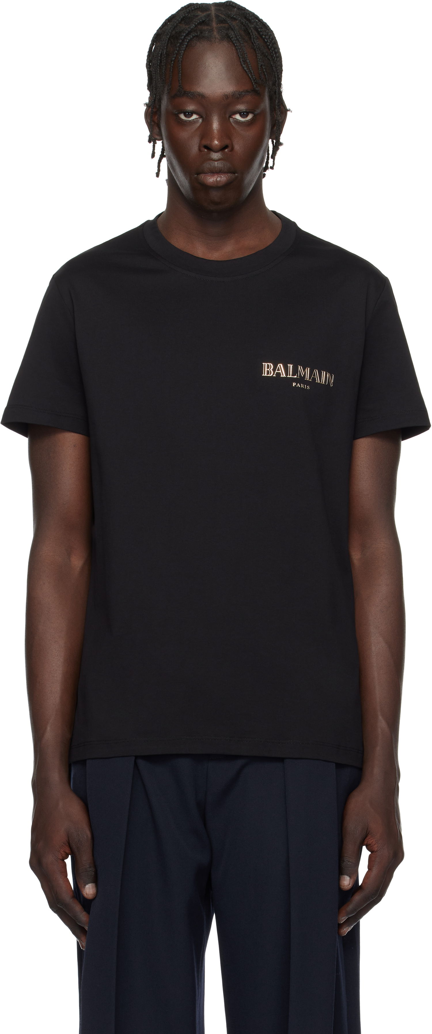 Tričko Balmain Vintage Gel Logo T-Shirt Čierna | EH1EF000GD84, 0
