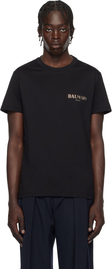 Tričko Balmain Vintage Gel Logo T-Shirt Čierna | EH1EF000GD84, 0