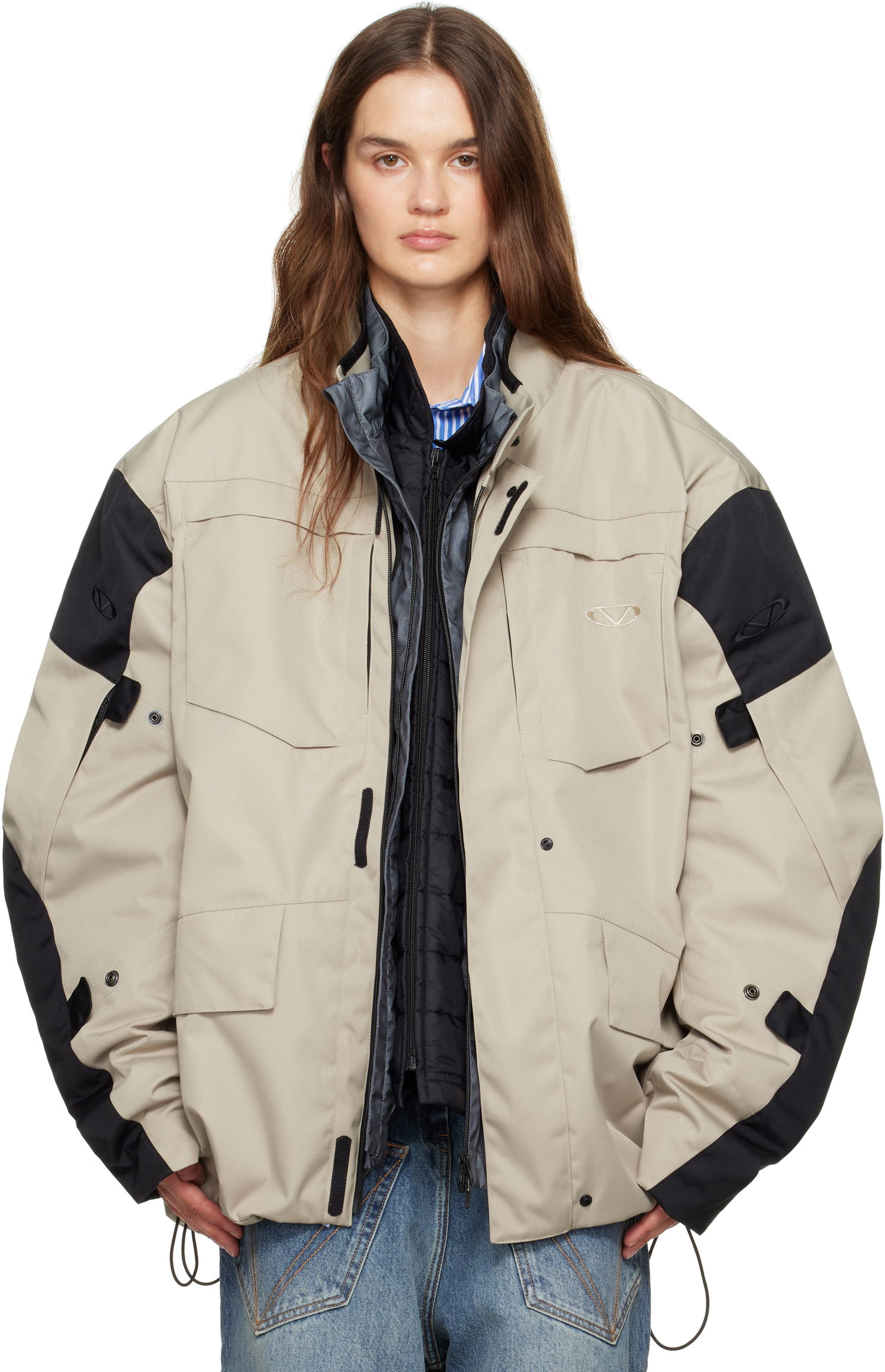 Parka VETEMENTS Vetements Biker Parka and Liner Jacket Set Béžová | UH76OJ750S, 0