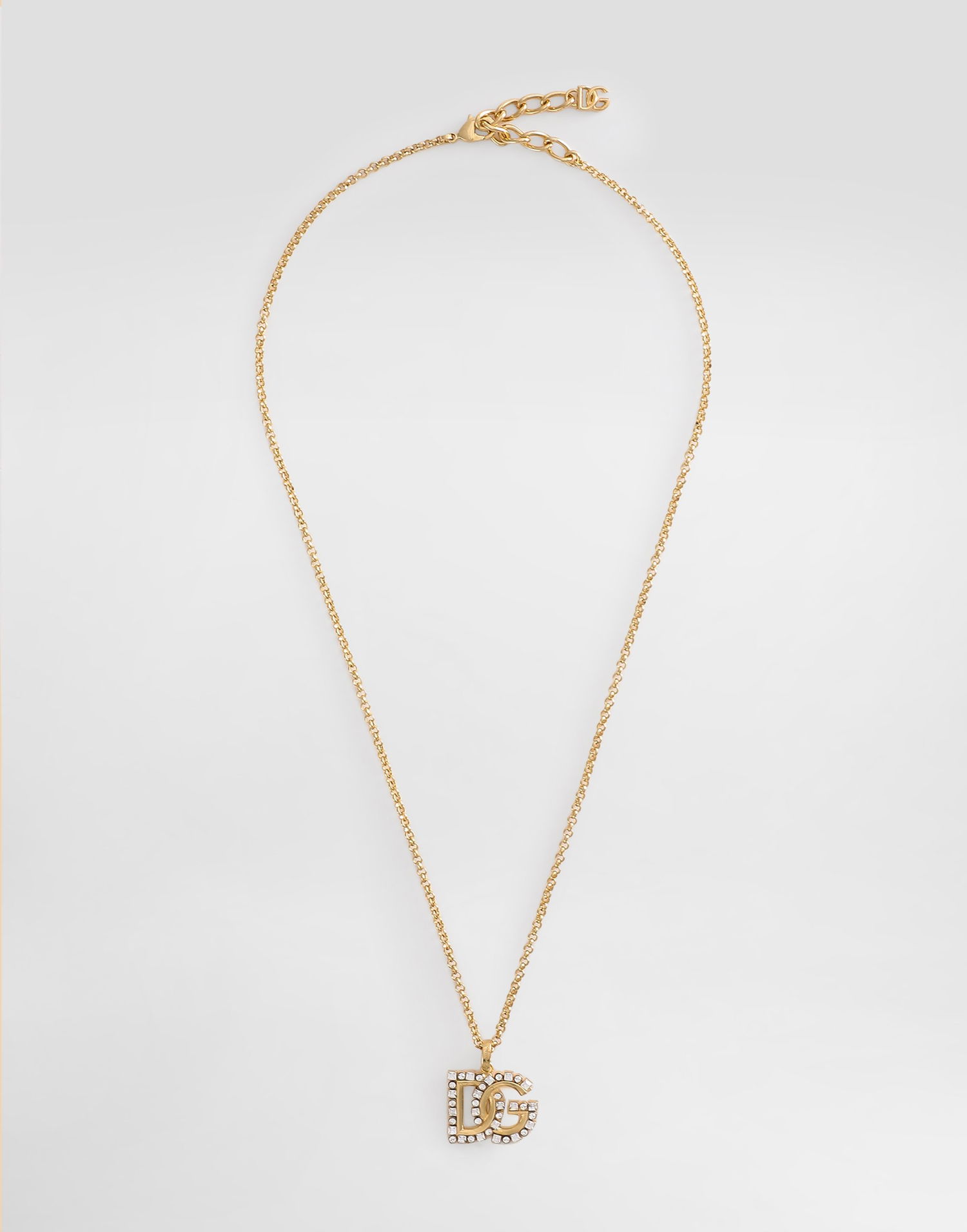 Náhrdelník Dolce & Gabbana Gold Metal Fine Link Necklace With Rhinestone Logo Metalická | WNR2L4W1111ZOO00, 0
