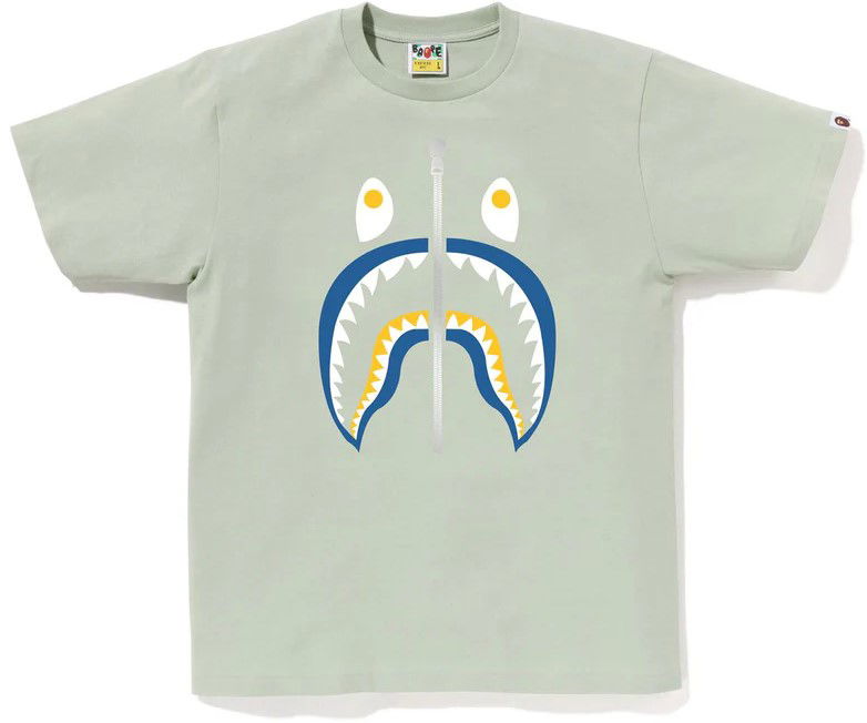 Tričko BAPE A Bathing Ape Colors Shark Graphic T-Shirt Size L Zelené | 001TEJ301018M-GRN, 0