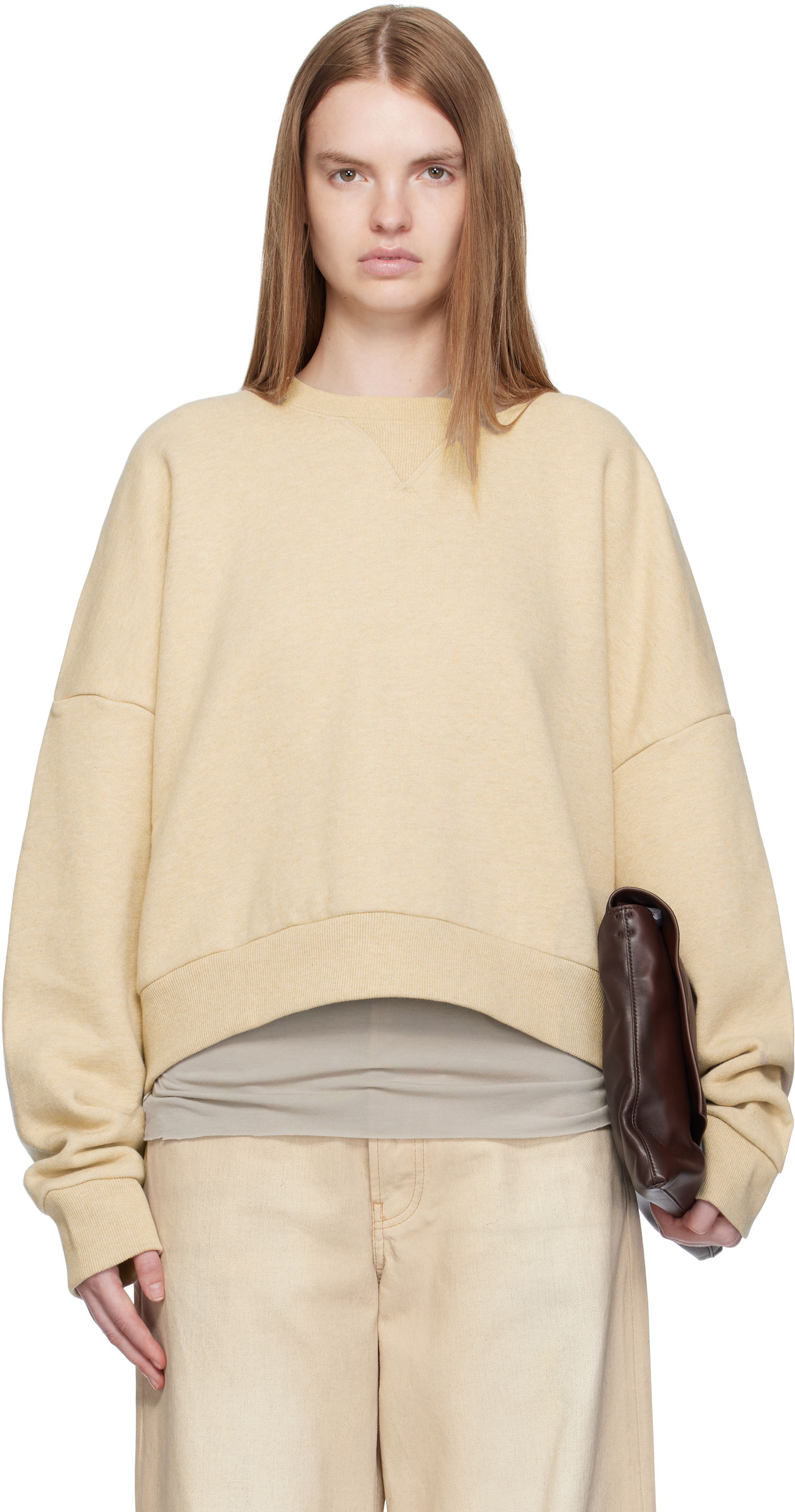 Mikina Entire Studios Box Crew Sweatshirt Žltá | ES2126TP, 0