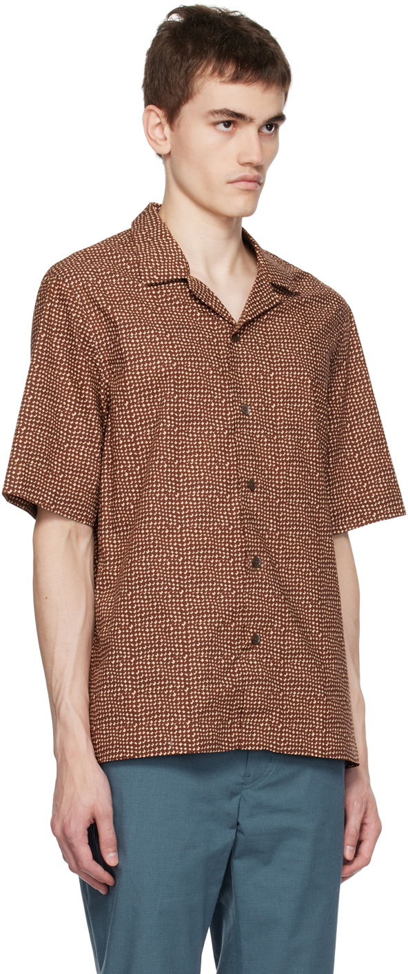 Košeľa Paul Smith Paul Smith Mini Tile Short Sleeve Button-Up Shirt Hnedá | M1R-905U-L02054, 1