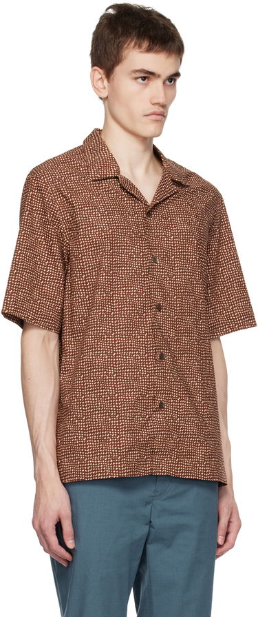 Košeľa Paul Smith Paul Smith Mini Tile Short Sleeve Button-Up Shirt Hnedá | M1R-905U-L02054, 1
