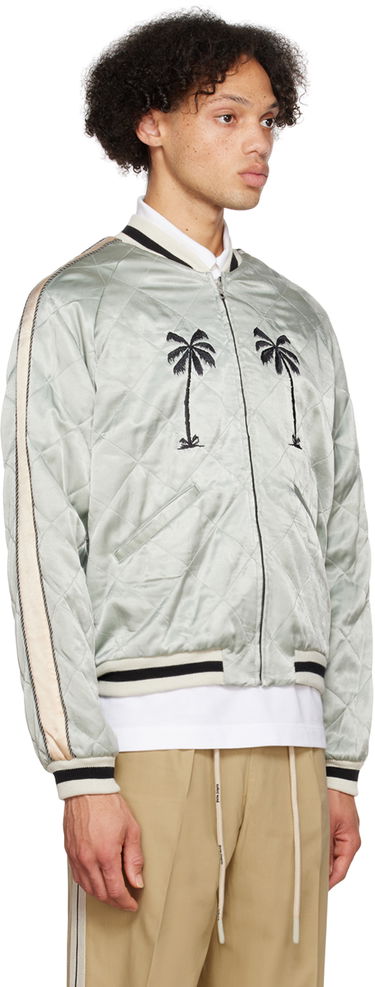 Bomber bunda Palm Angels Life Is Palm Souvenir Jacket Šedá | PMEA110F22FAB0020910, 2
