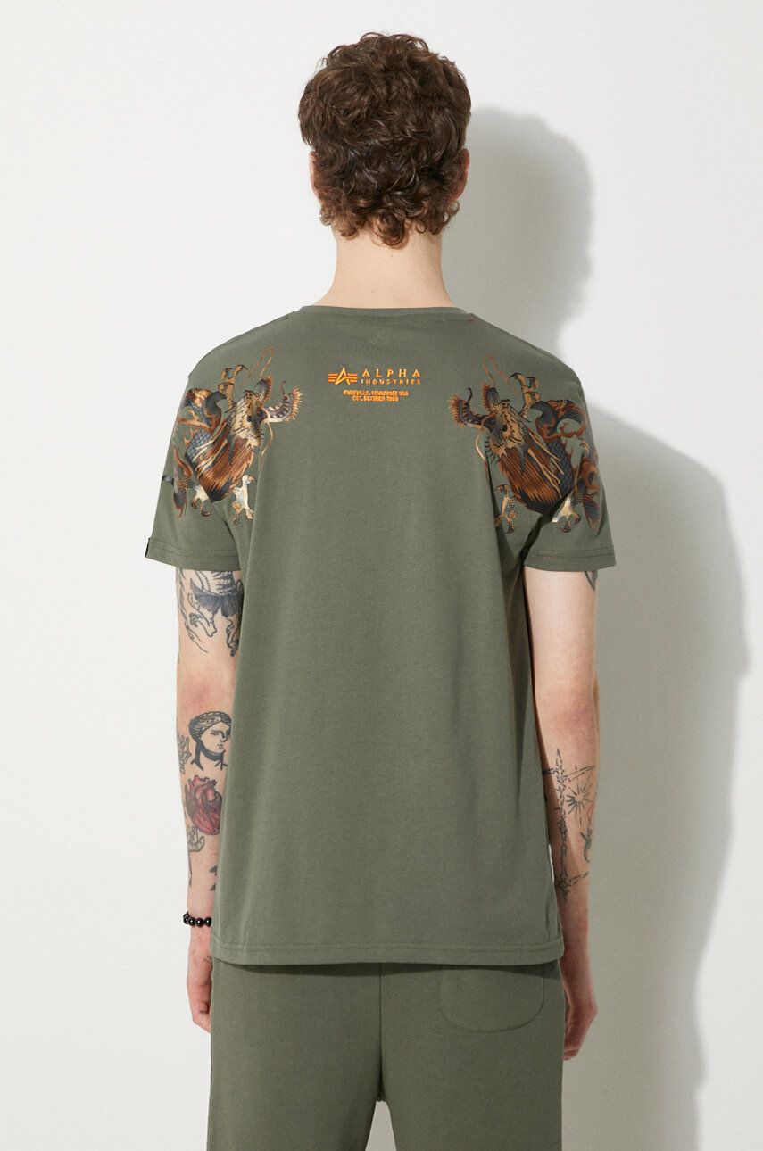Tričko Alpha Industries T-Shirt Dragon With Print Zelené | 136506.142, 0