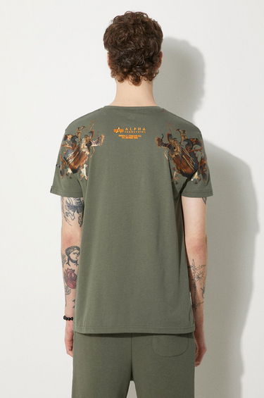 Tričko Alpha Industries T-Shirt Dragon With Print Zelené | 136506.142, 0