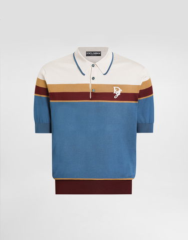 Polo tričko Dolce & Gabbana Dolce & Gabbana Silk Knitted Polo Shirt with DG Logo Rôznofarebný | GXZ02ZJBSLEB4912, 0