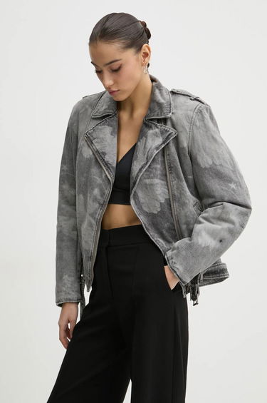Bunda Fiorucci Fiorucci Acid Wash Denim Moto Jacket Šedá | U01FMDJA177DN03DN07, 0