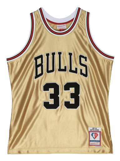 Dres Mitchell & Ness Chicago Bulls Scottie Pippen 75th Swingman Jersey Metalická | SMJY4398-CBU97SPIGOLD