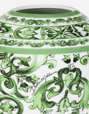 Home decor Dolce & Gabbana Dolce & Gabbana Large Amphora Porcelain Vase Zelené | TCC198TCAMZUV011, 2
