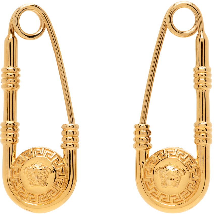 Náušnice Versace Safety Pin Earrings Béžová | 1004827_1A00620, 0