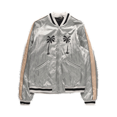 Bomber bunda Palm Angels Life Is Palm Souvenir Jacket Šedá | PMEA110F22FAB0020910, 0