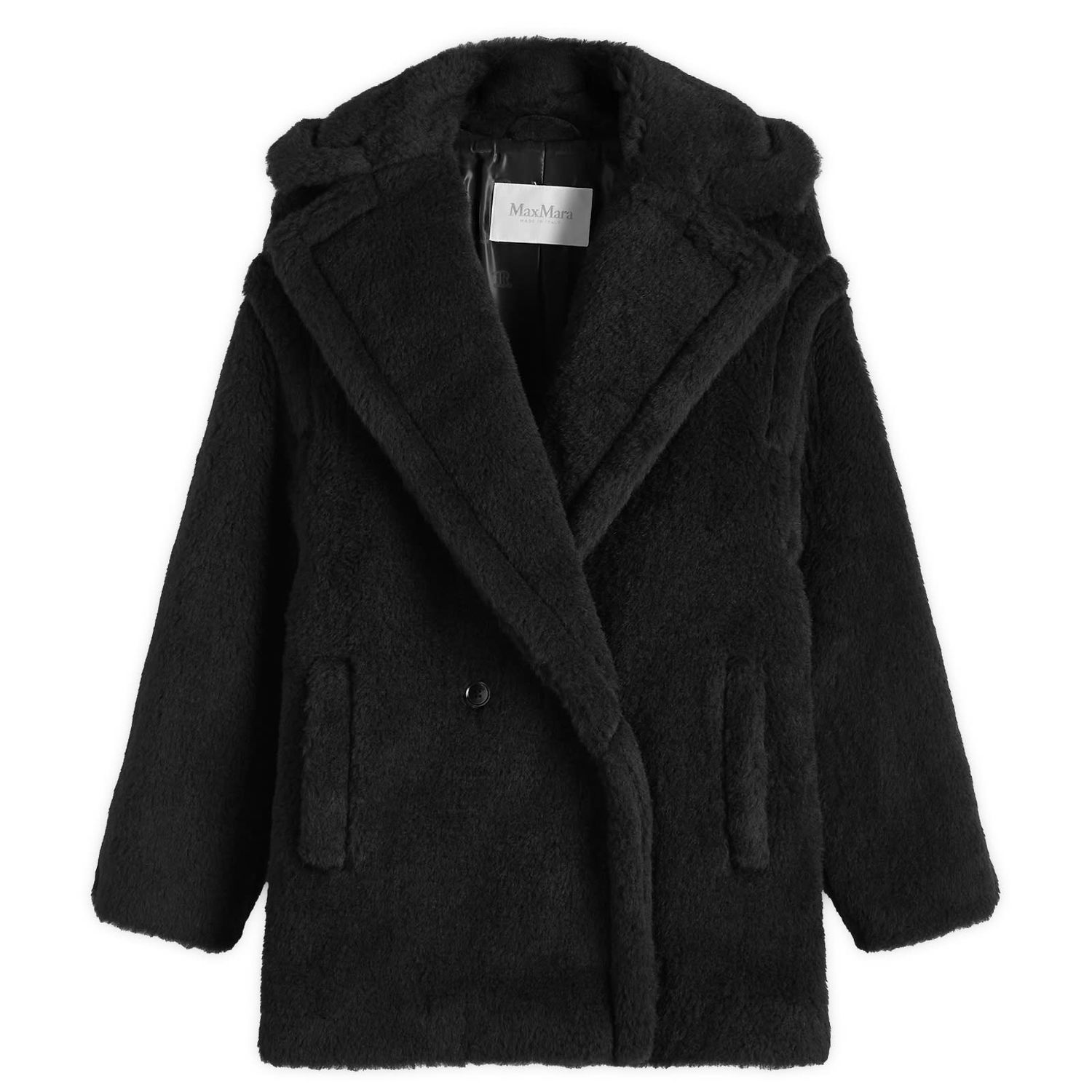 Kabáty Max Mara Max Mara Women's Fuxia Oversized Fluffy Coat Čierna | 2511081041600-Black, 1