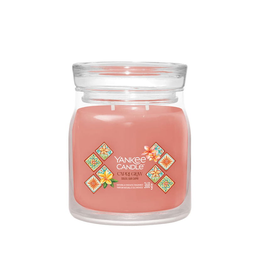 Sviečka Yankee Candle Signature Capri Glow Medium Jar 2 Wicks Universal Ružová | 43117