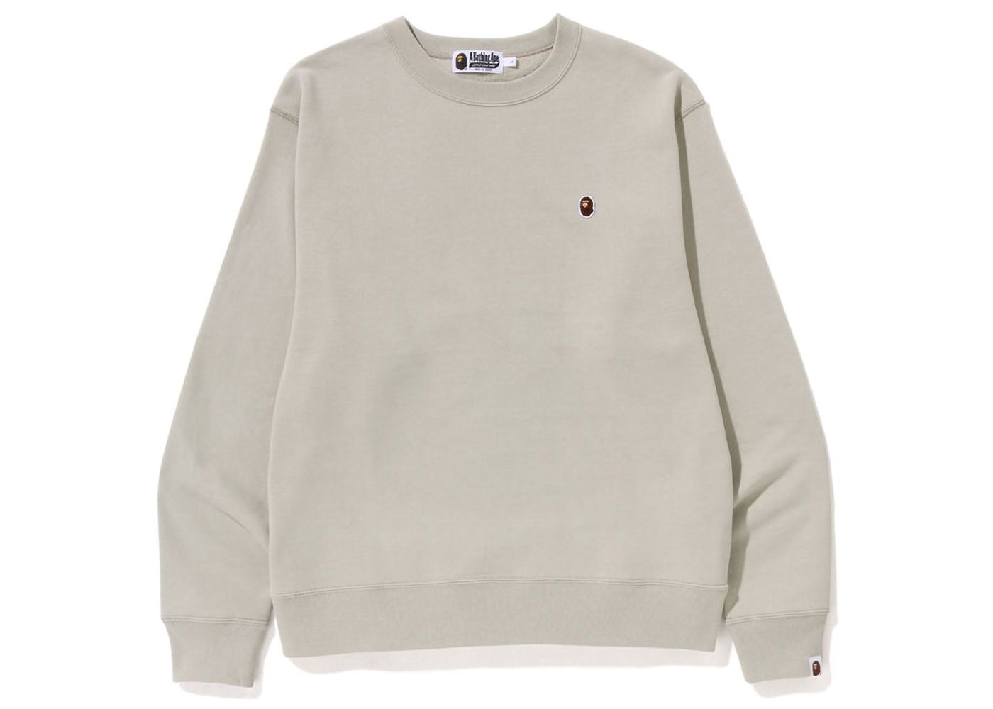 Sveter BAPE Ape Head One Point Relaxed Fit Crewneck Béžová | 1J30-113-015, 0
