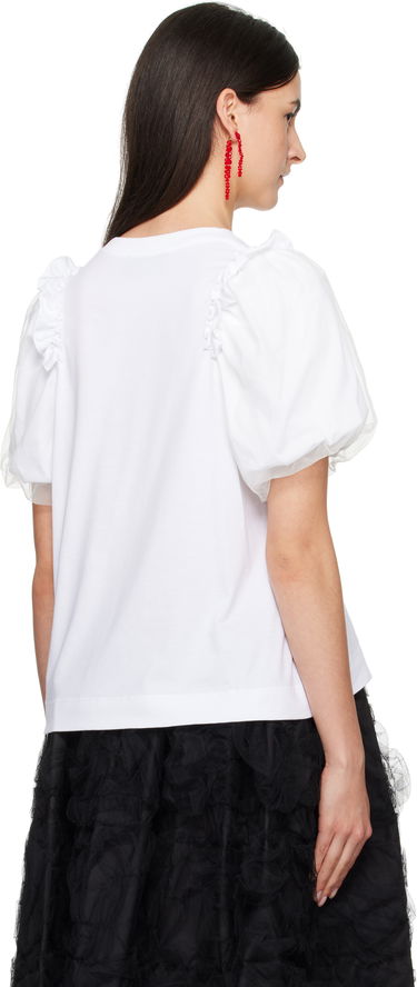 Tričko Simone Rocha Simone Rocha Tulle Overlay Puff Sleeve T-Shirt Biela | 5179 0553, 2
