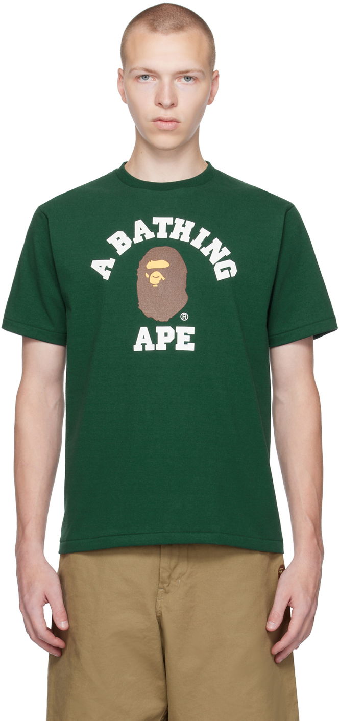 Tričko BAPE College T-Shirt Zelené | 001TEJ301001M, 0