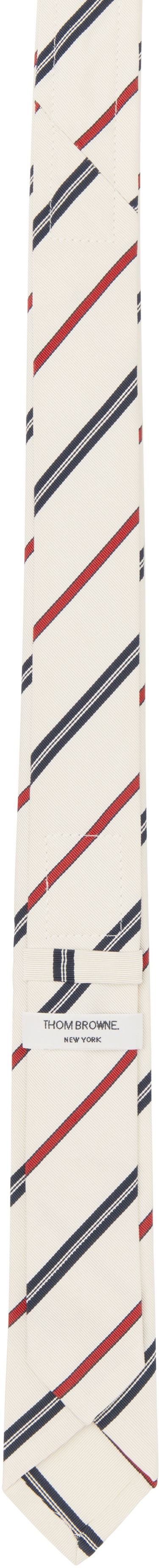 Šál Thom Browne Thom Browne Classic Silk Cotton Tie Biela | MNL001A-F0794, 1