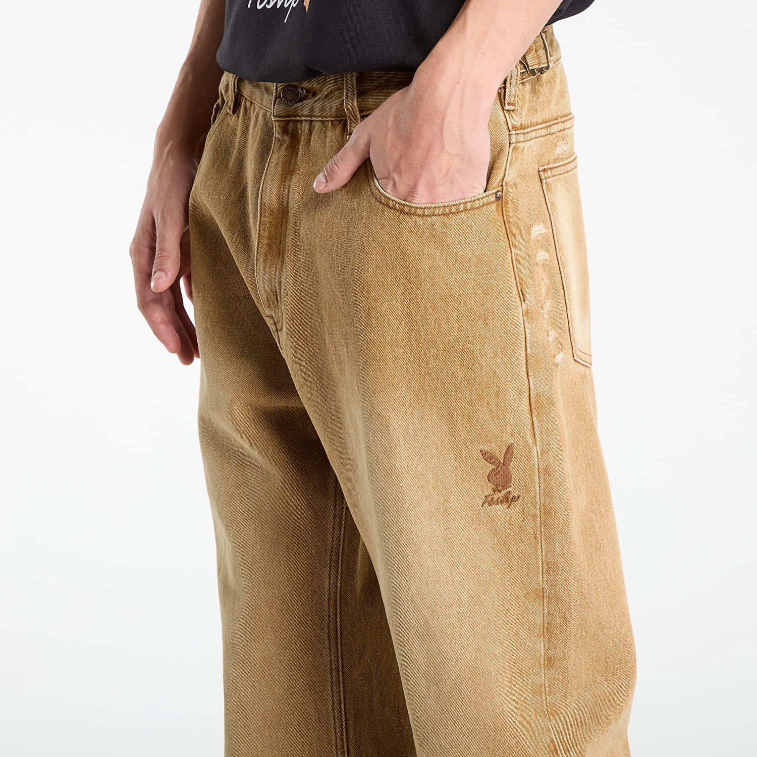 Džínsy Footshop Playboy x FTSHP Denim Pants UNISEX Orche Béžová | FTSHP_514, 1