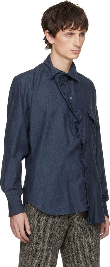 Košeľa Vivienne Westwood Chaos Long Sleeve Asymmetric Placket Shirt Modrá | 35010022-W0184-, 1