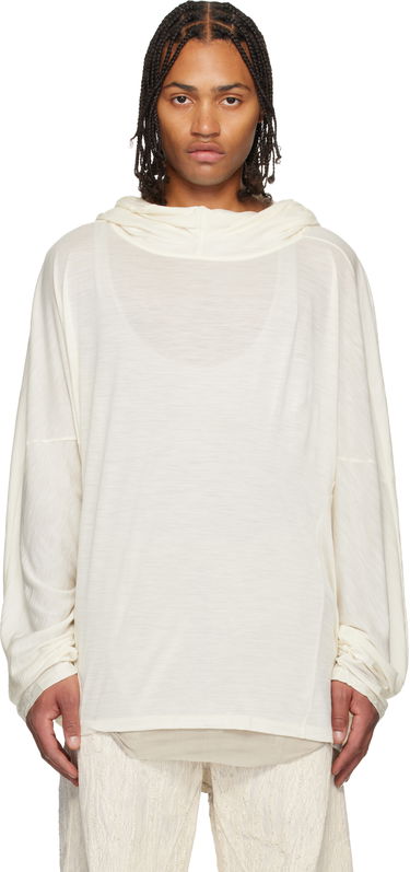 Mikina Rick Owens Concordians Loose-Fit Cowl Neck Tunic Hoodie Béžová | RR02E1502 JSW, 0