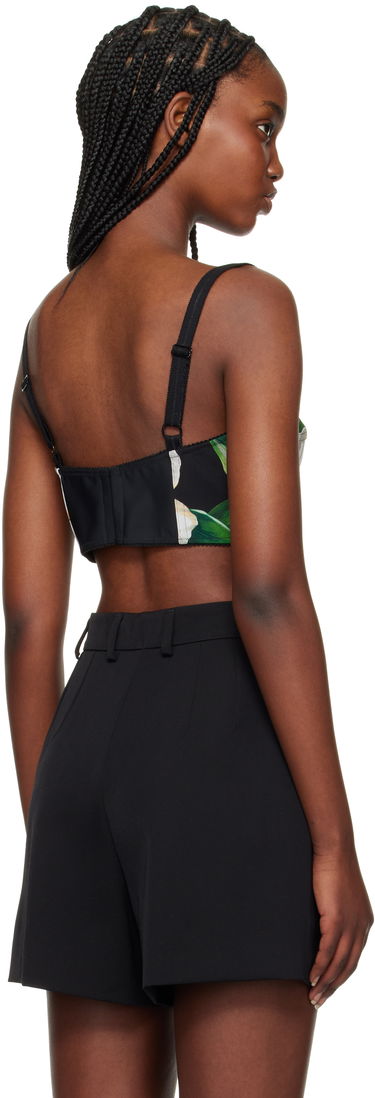 Crop Top Dolce & Gabbana Dolce&Gabbana Gardenia Print Crop Tank Top Čierna | F7T18T FSSK2, 2