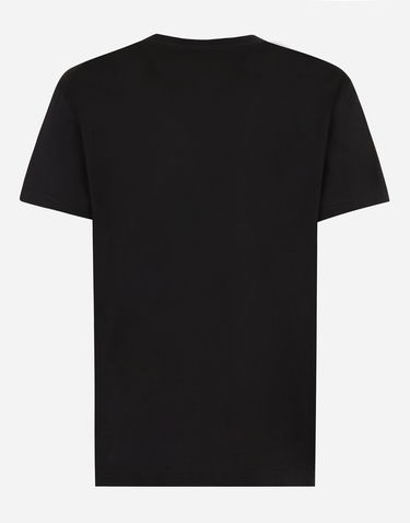 Tričko Dolce & Gabbana Short-sleeved Cotton T-shirt With Dg Print - Man T-shirts Čierna | G8RN8TG7M8WB0665, 1