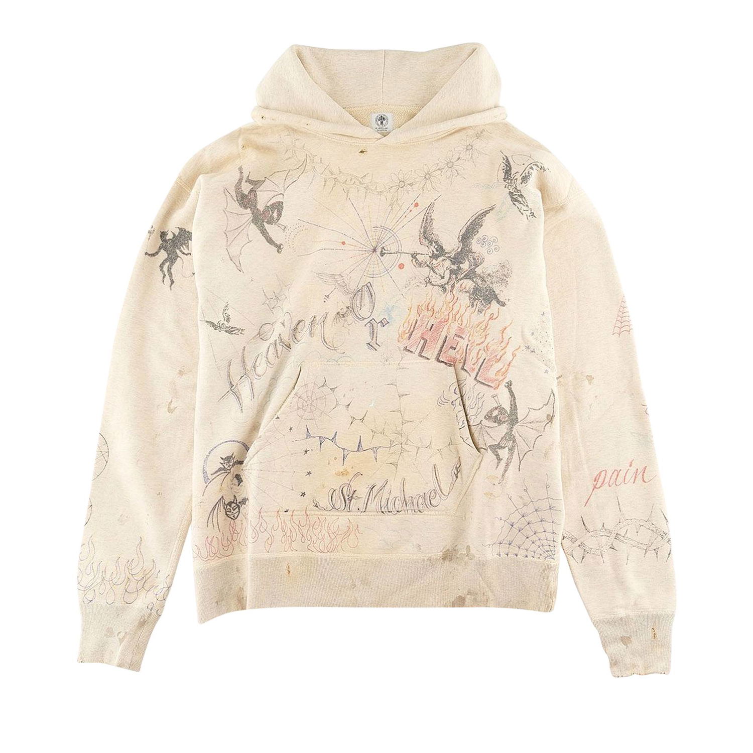 Mikina Saint Michael Graffiti Hoodie Béžová | SM A21 0000 056, 1