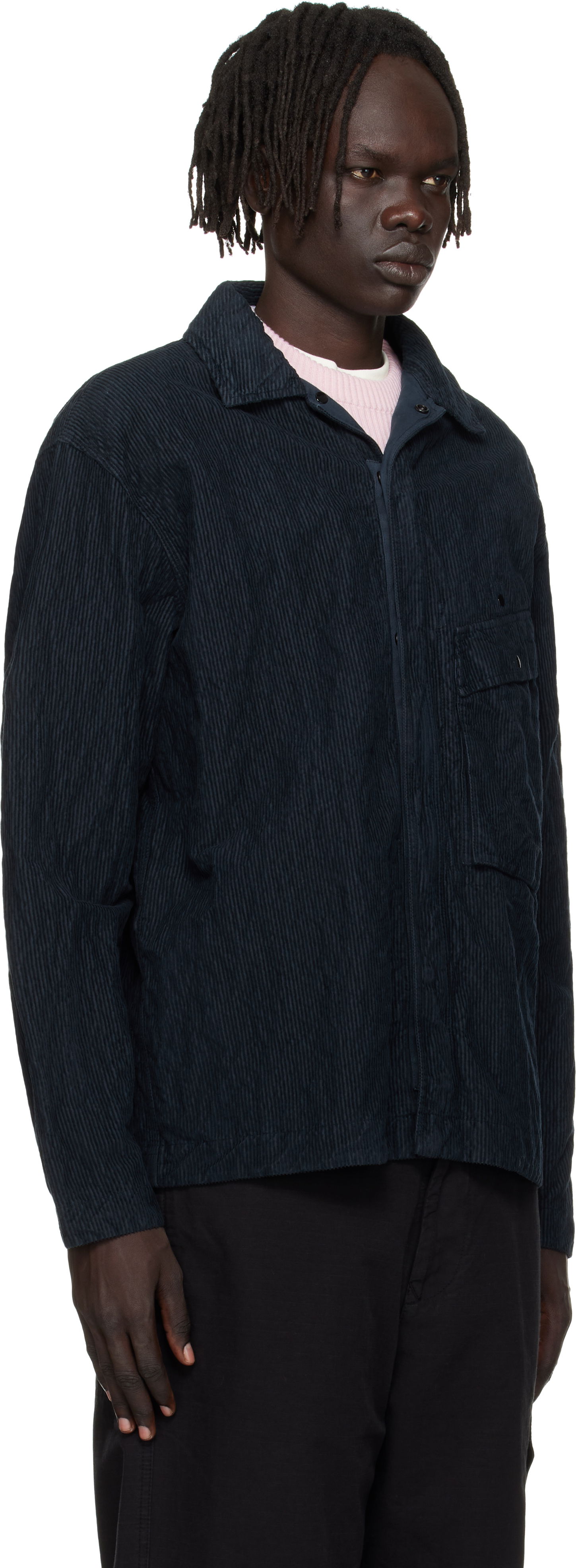 Košeľa Stone Island Wrinkled Corduroy Overshirt Navy | K2S15 1200020 S0229, 1
