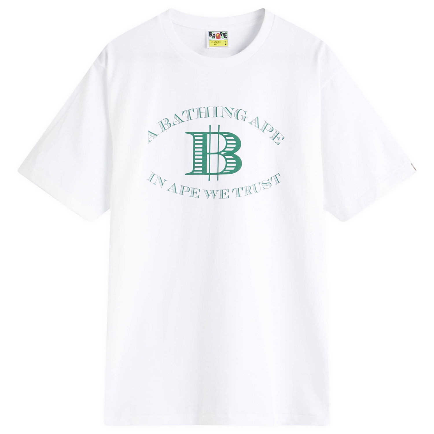 Tričko BAPE Money B Logo Graphic T-Shirt, Size Large Biela | 001TEL301058M-WHT, 0