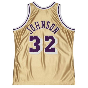 Dres Mitchell & Ness Los Angeles Lakers Magic Johnson 75th Gold Swingman Jersey Metalická | SMJY4398-LAL84EJHGOLD, 1