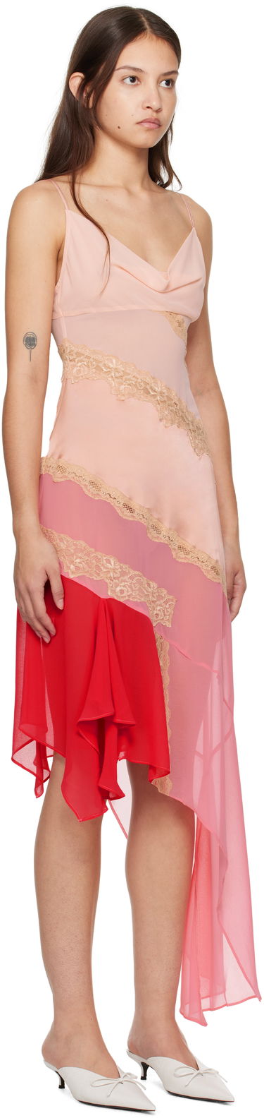 Šaty GUIZIO Guizio Leah Asymmetrical Midi Dress Ružová | H24418W022, 1
