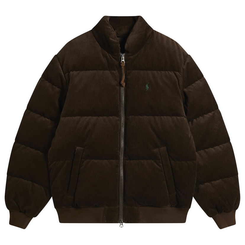 Prešívaná bunda Polo by Ralph Lauren Wyoming Corduroy Puffer Jacket Hnedá | 710967785001-DBN