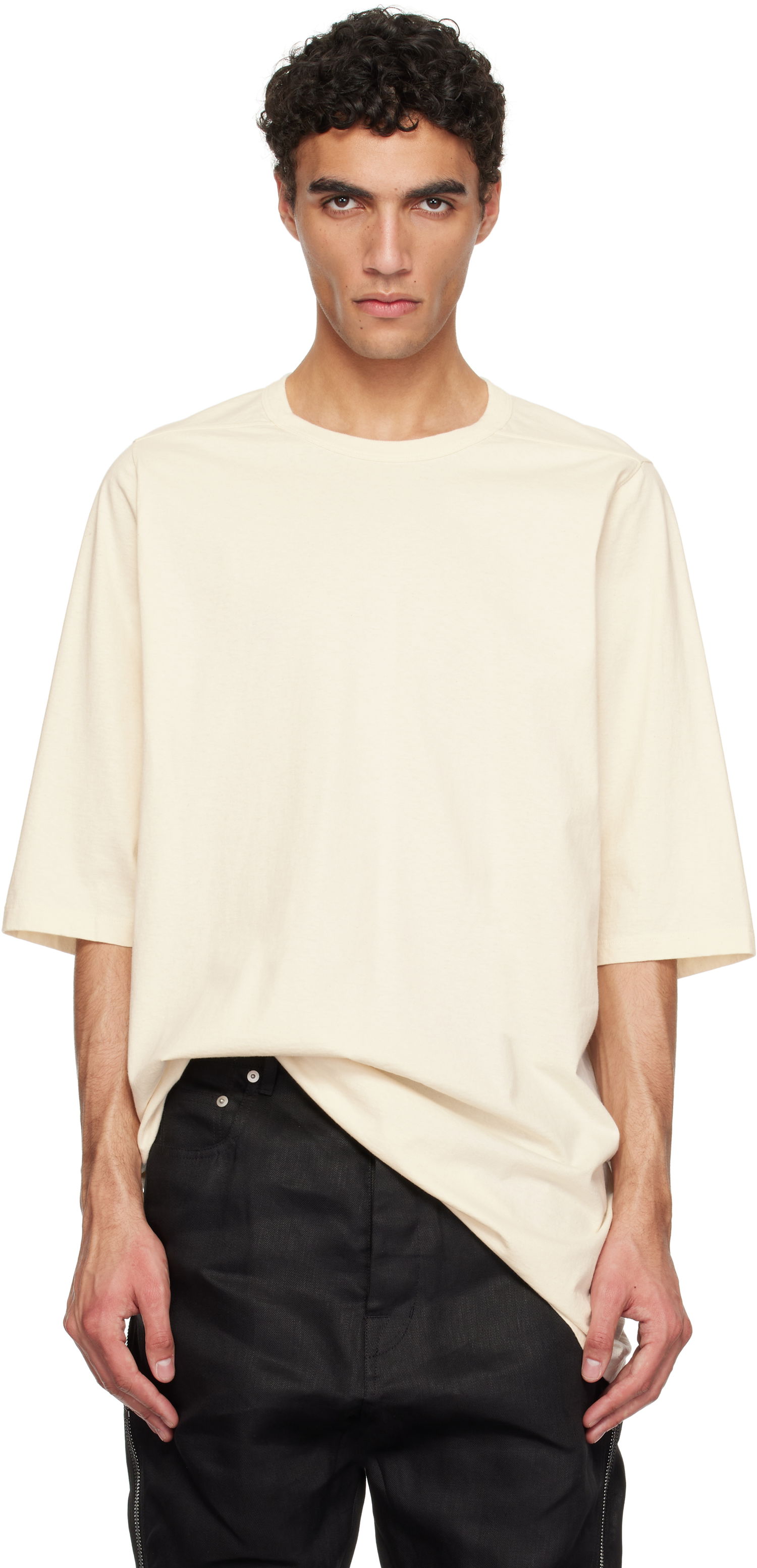 Tričko Rick Owens Rick Owens Hollywood Jumbo Short Sleeve T-Shirt Béžová | RU01E5274 JNC, 0