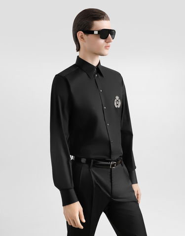Košeľa Dolce & Gabbana Cotton Shirt With Patch Čierna | G5ML1ZGI757N0000, 3