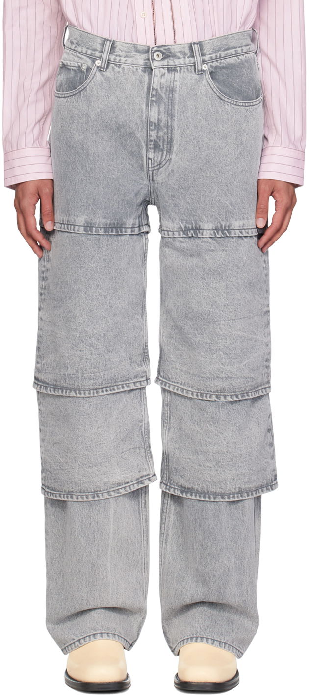 Džínsy Y/PROJECT Layered Jeans Šedá | 207PA011, 0