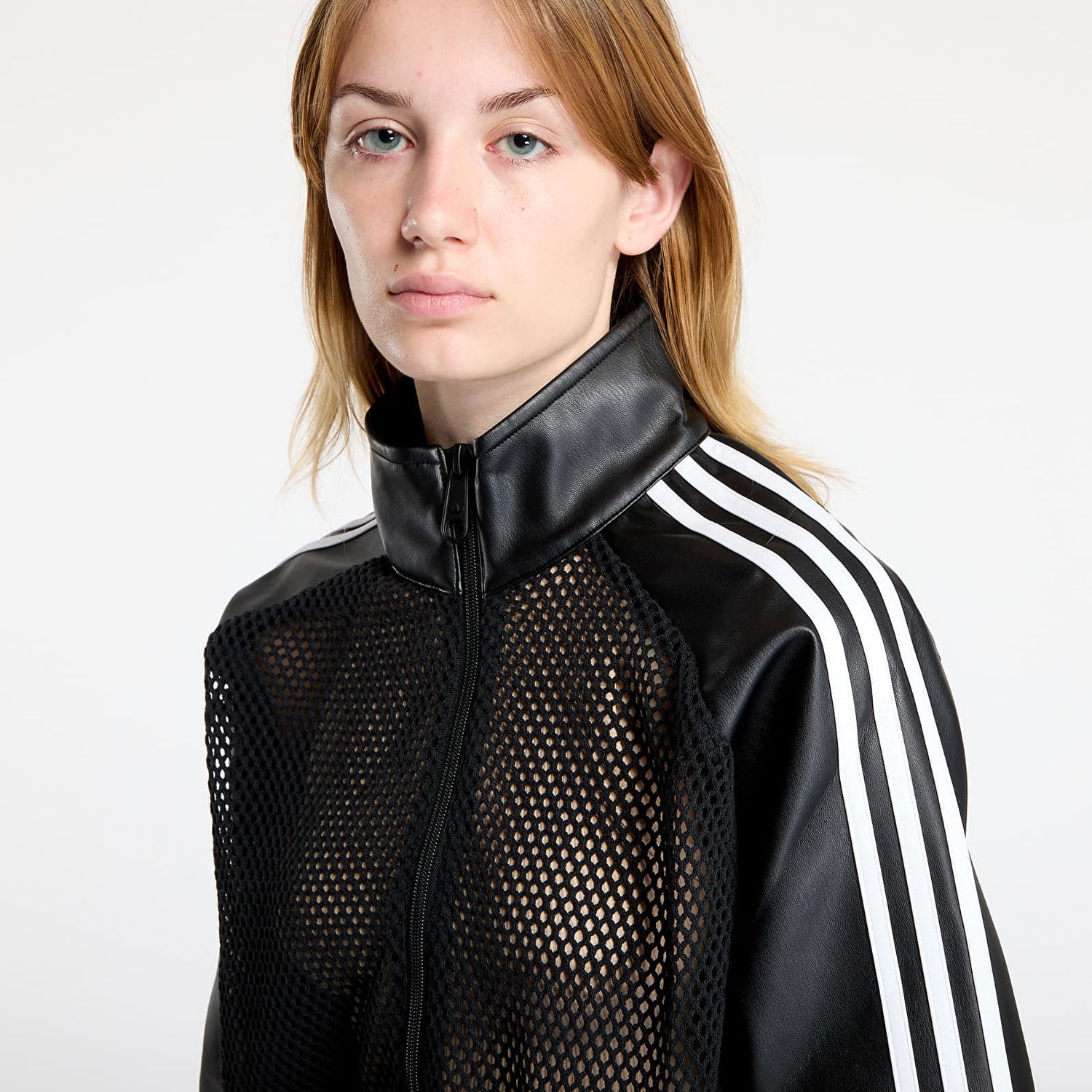 Bomber bunda adidas Performance adidas x Jeremy Scott Pride Faux Leather Mesh Track Jacket Čierna | JY2016, 1