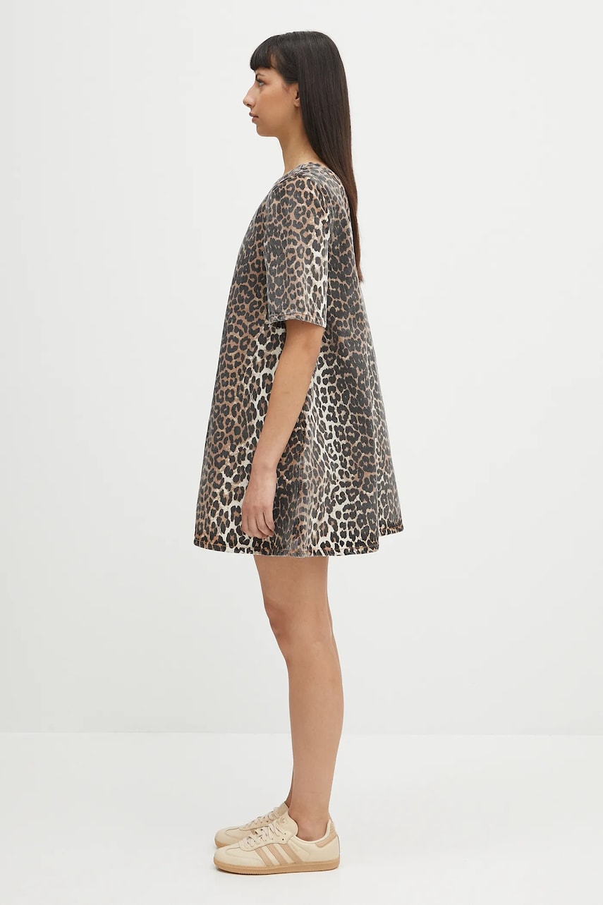 Šaty GANNI GANNI Print Denim Open Back Mini Dress Rôznofarebný | J1677, 1